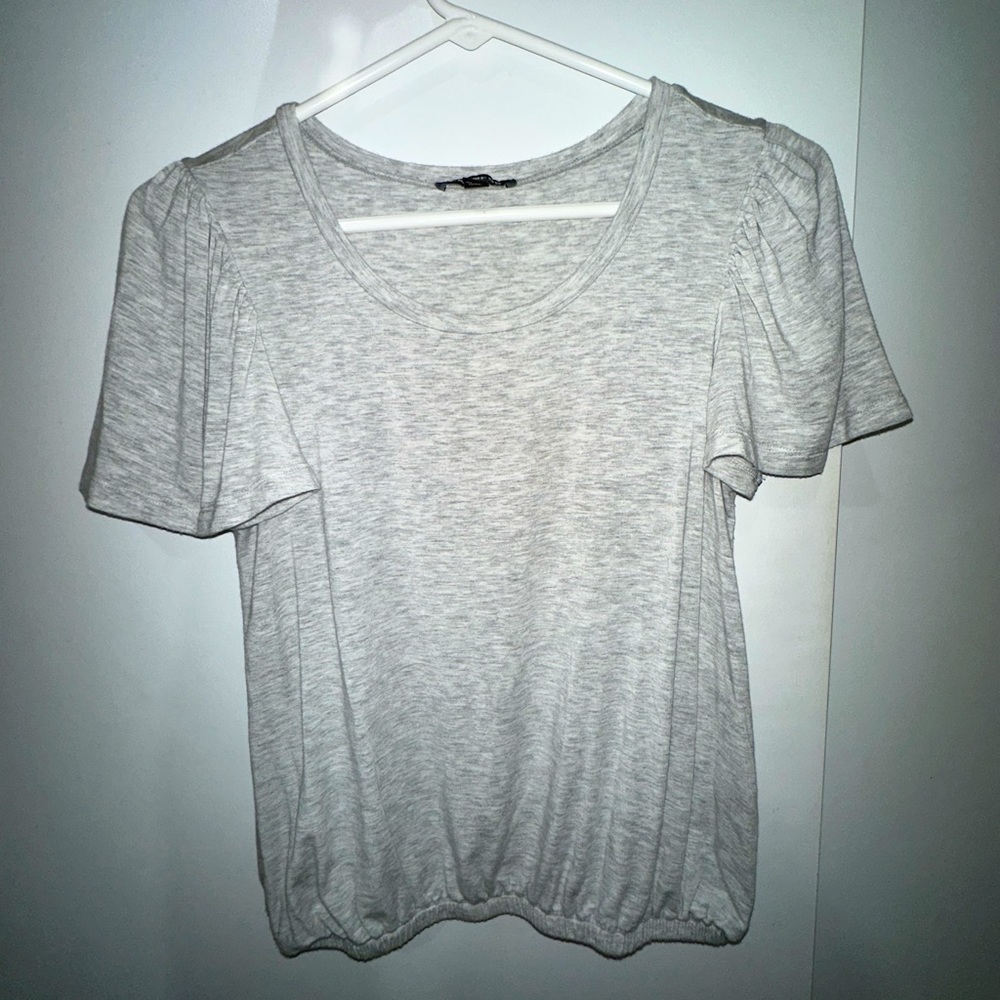 Grey flowy cotton blouse